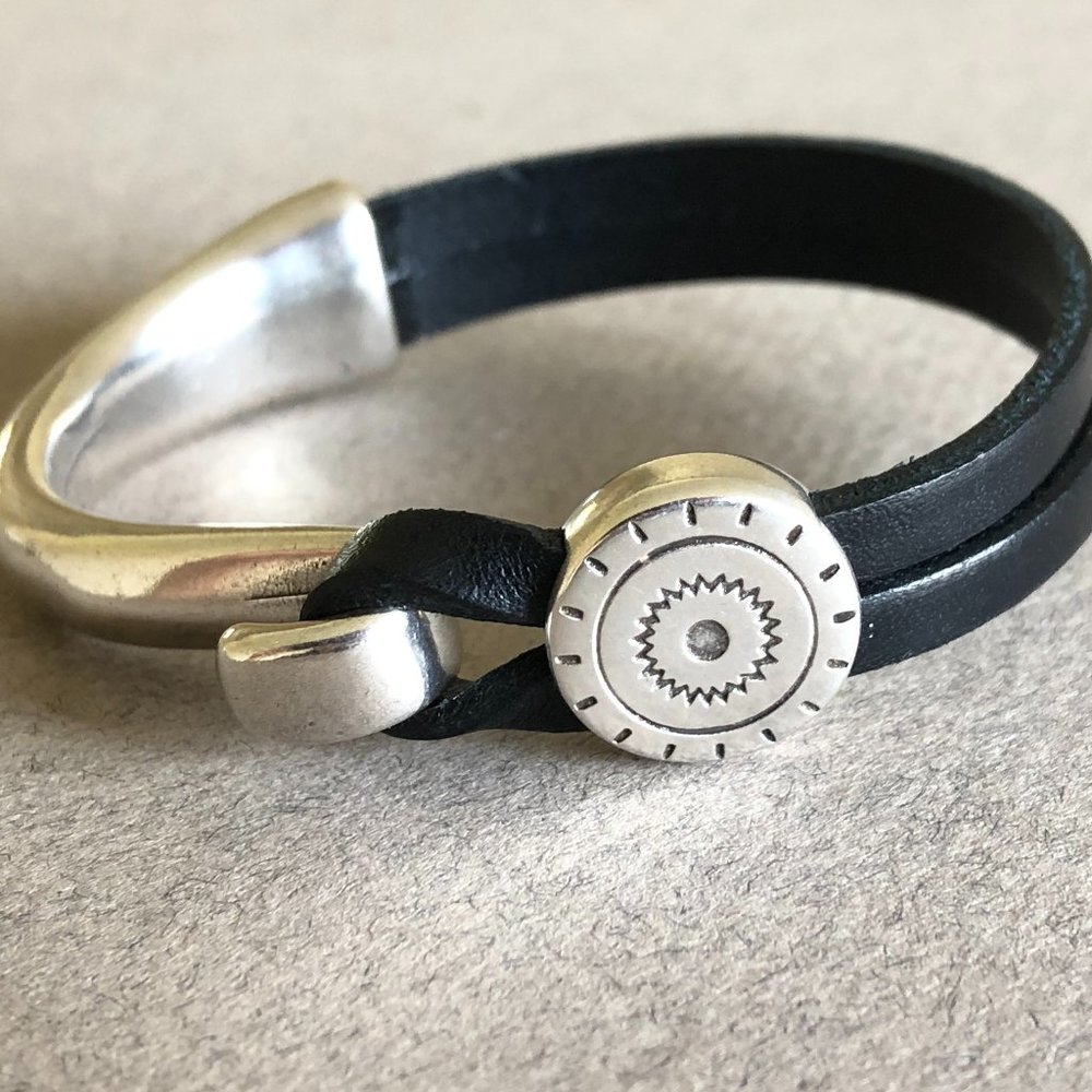 Genuine leather cuff bracelet for women